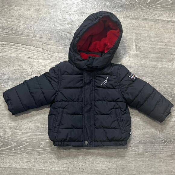 ─୨ৎ─ Boys sz 12M like new Nautical puffer coat (4C-DU) ❌ - Picture 1 of 6